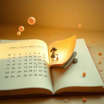 Aish turns the calender page.
